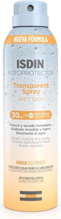 Immagine prodotto Isdin Fotoprotector Spray Trasparente Pelle Bagnata 30spf 250ml (Spray solare, SPF 30, 250 ml)
