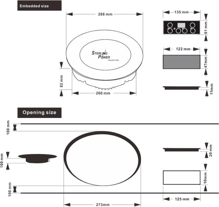 Actual product image Sterling Power Induction hob