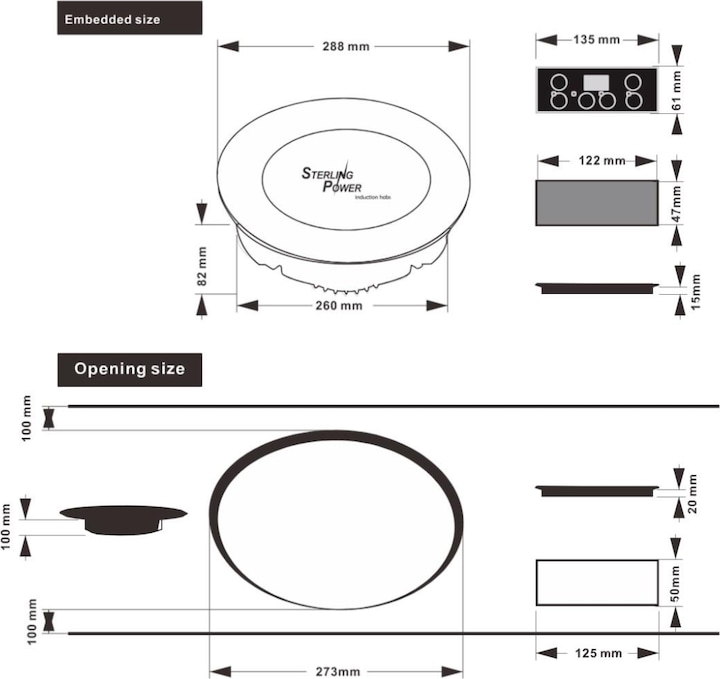 Actual product image Sterling Power Induction hob