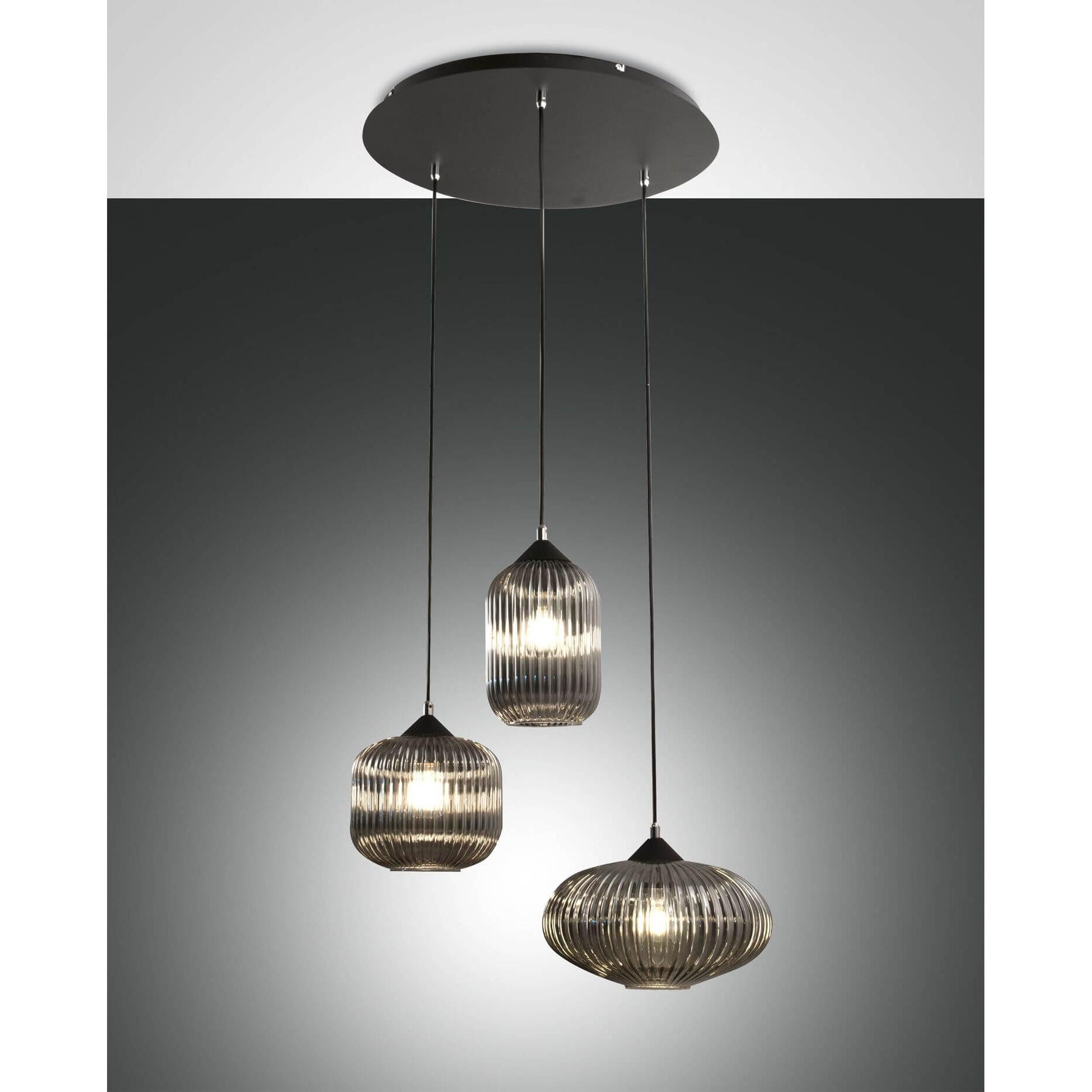 Fabas Luce, Pendelleuchte, Pendelleuchte Nordal E27 Ø580mm Schwarz Grau (E27)