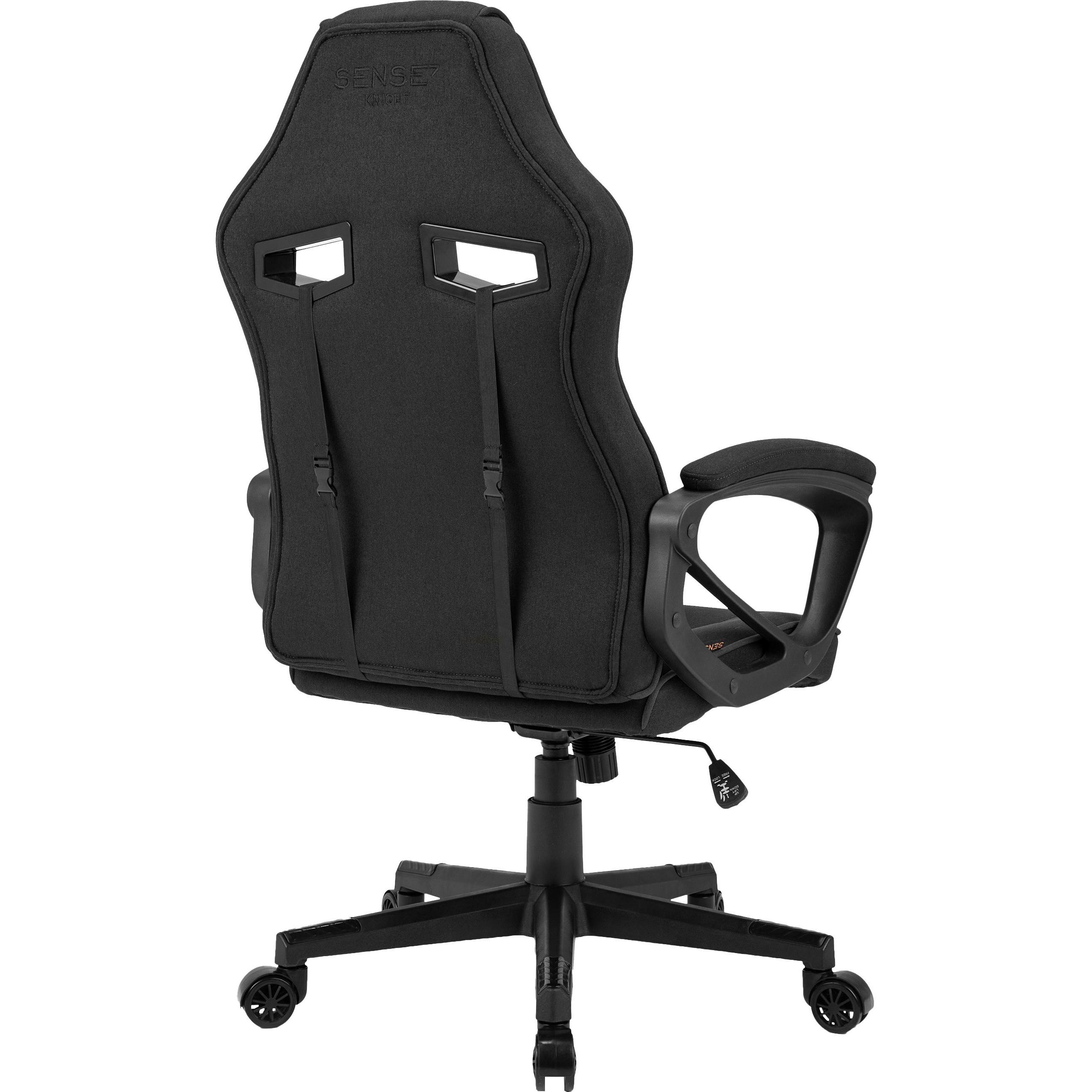 Sense Fotel SENSE7 Knight materiałowy czarny, Sedia gaming, Nero