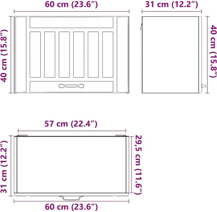 Image du produit vidaXL Küchen-Wandschrank (60 x 31 x 40 cm)