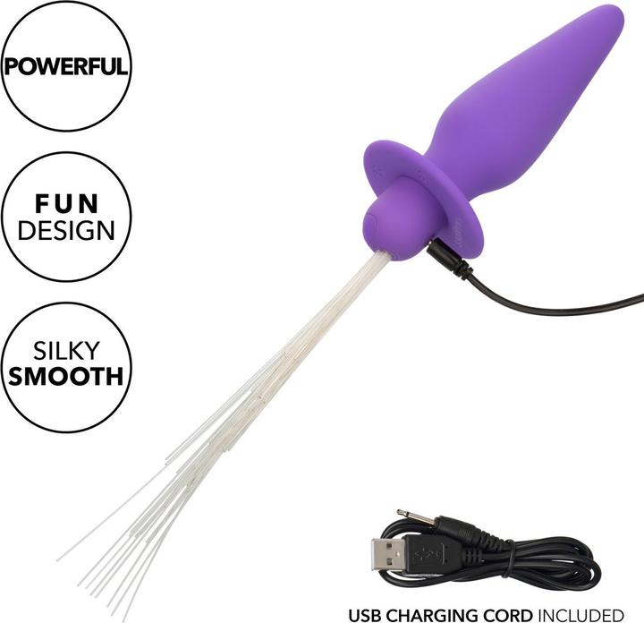 Actual product image CalExotics Southern Lights Light Up Luminous Anal Plug 10 Vibrations Silicone Purple