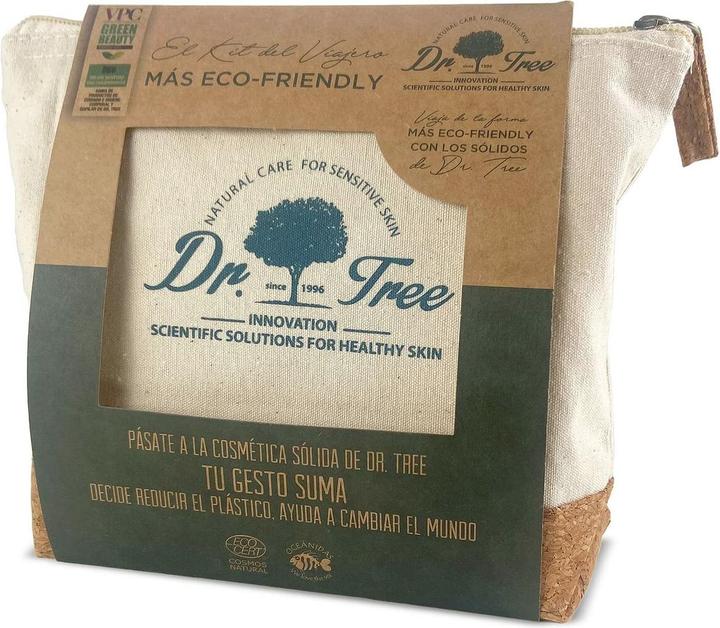 Actual product image Dr. Tree The Traveller's Kit Moisturizing Shampoo Peeling Shower Gel Bamboo Soap Dish Eco Toiletry B (Body care set)