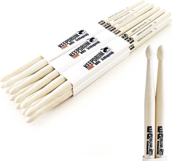 Produktbild keepdrum 7A Hickory Schlagzeugstöcke 6 Paar (Drumsticks)