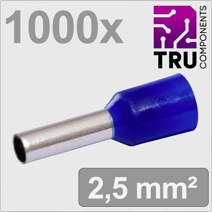 Actual product image Tru Components TC-13377208 Aderendhülse 2.5 mm² Teilisoliert Blau 1000 St.