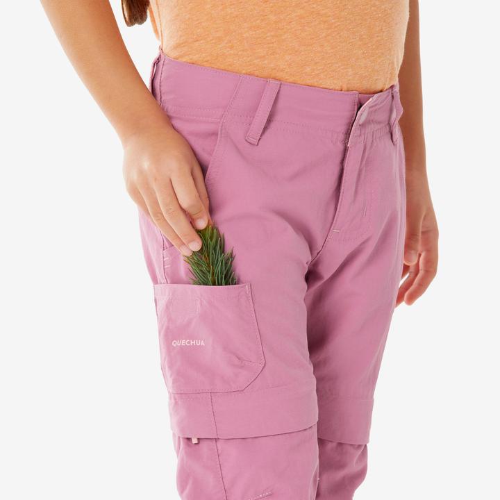Immagine prodotto Quechua Zip-Off-Hose MH500 Kinder Gr. 92–116 Bergwandern rosa (98)