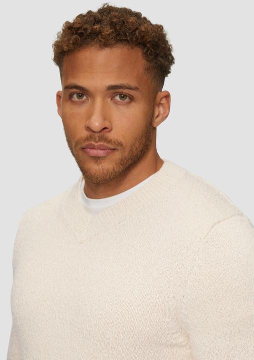 Produktbild S.Oliver Strickpullover Strukturierter Baumwollpullover mit V-Ausschnitt (XXL)
