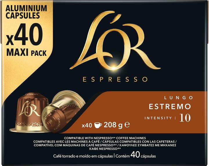 L’OR Espresso Coffee Capsules Lungo 10 Estremo 40 Capsules (1 x Port.)