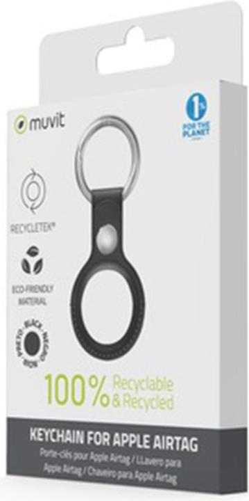 Produktbild Muvit For Change Airtag Black Pu Leather Keychain