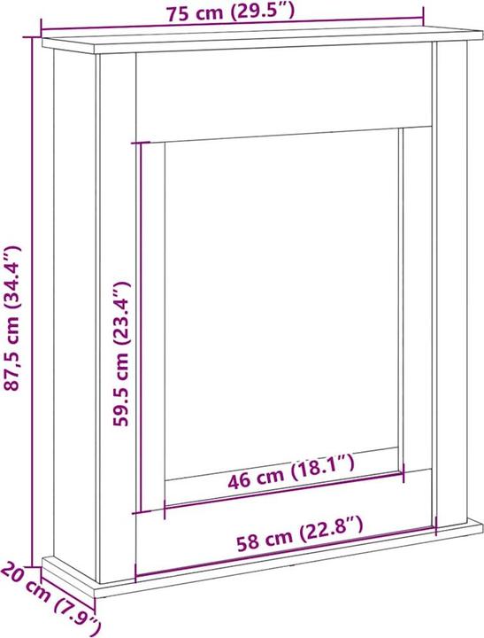 Image du produit vidaXL Entourage de cheminée Console de cheminée Décor Cheminée Cimaise Chêne Artisan