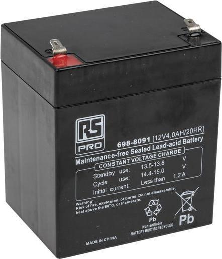 Image du produit RS PRO Batterie au plomb AGM 12V 4Ah (12 V, 4000 mAh)