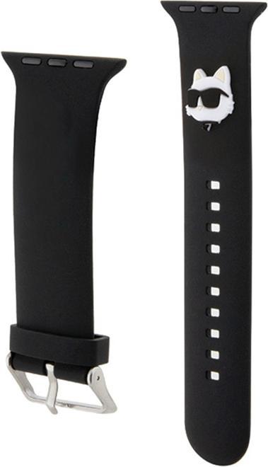 Produktbild Karl Lagerfeld Pasek KLAWMSLCNK Apple Watch 38/40/41mm czarny/black strap 3D Rubber Choupette Heads (41 mm, 38 mm, 40 mm, Silikon, Stahl)