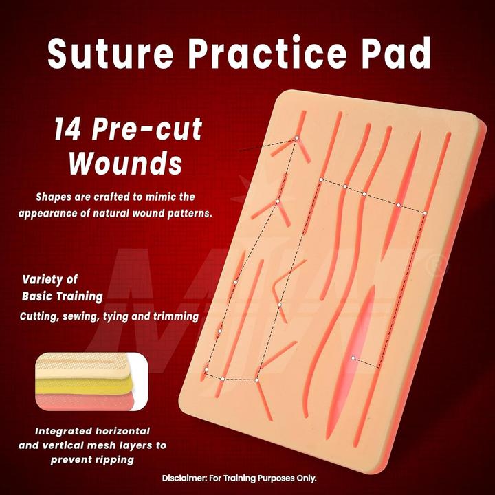 Mjw Nahtübungsset mit Silikon-Nahtpolster