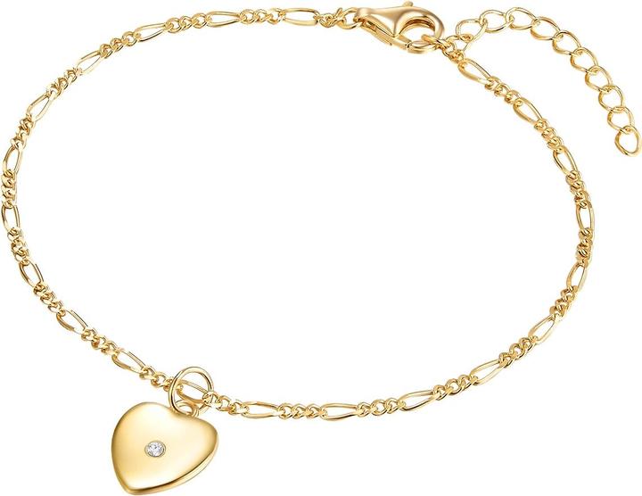 Produktbild Lulu & Jane Herz Sterling Silber Diamant gelbgold 17,0 cm Basislänge + 3,0 cm Verlängerung - 33500 (17 cm, Sterling Silber)
