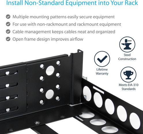 Produktbild StarTech .com 3HE 19 tiefenverstellbare Universal Server Rack Schienen