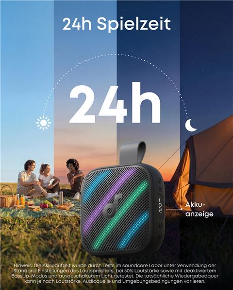 Actual product image soundcore bis zu 24h Wiedergabezeit, IP68-zertifiziert Boom Go 3i Pink (24 h)