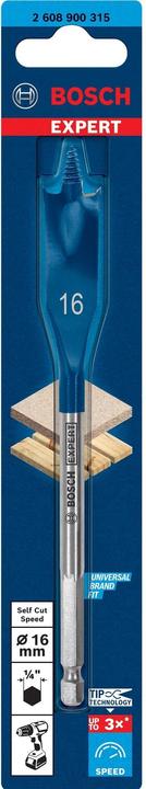 Produktbild Bosch Professional Zubehör EXPERT Self Cut Speed Flachfräsbohrer, 16 x 152 mm (16 Millimeter)
