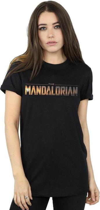 Immagine prodotto Star Wars The Mandalorian Series Logo Maglietta Ampia Donna (XL)