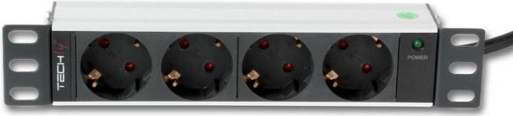 Techly I-CASE M10-4D Unité de distribution d'alimentation (PDU) 4 sorties AC 1U Aluminium