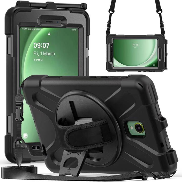 Produktbild Accezz Full Protective backcover met strap Samsung Galaxy Tab Active 5 - Zwart (Galaxy Tab Active 5)