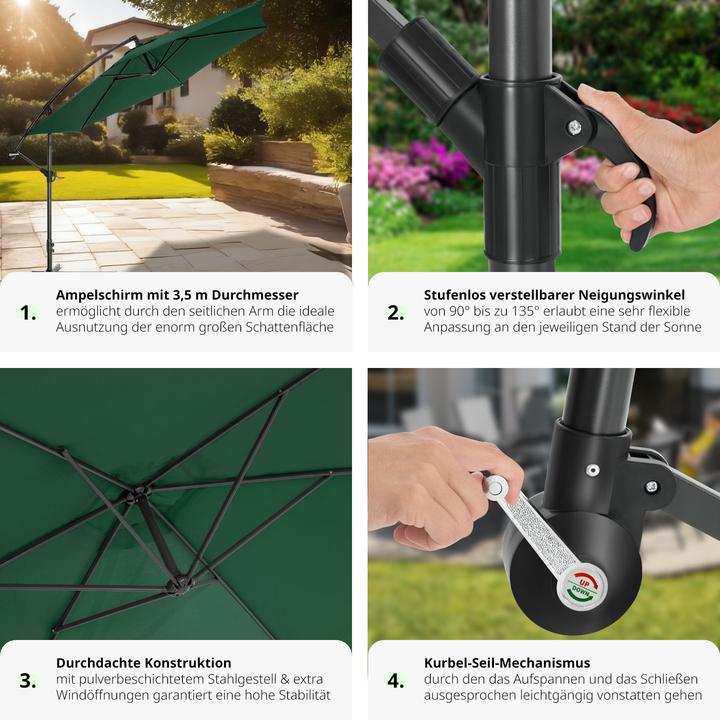 Image du produit tectake Parasol déporté