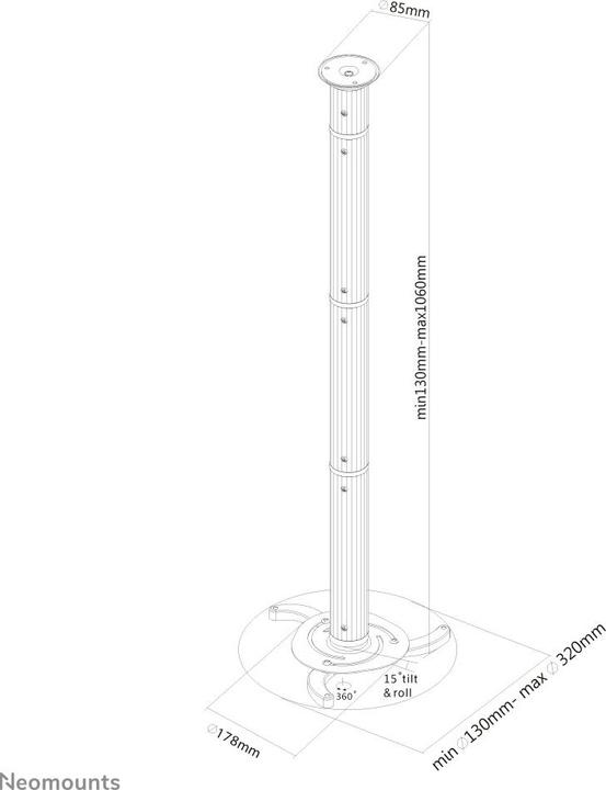 Actual product image Neomounts Beamer C-200 ceiling mount (Ceiling)