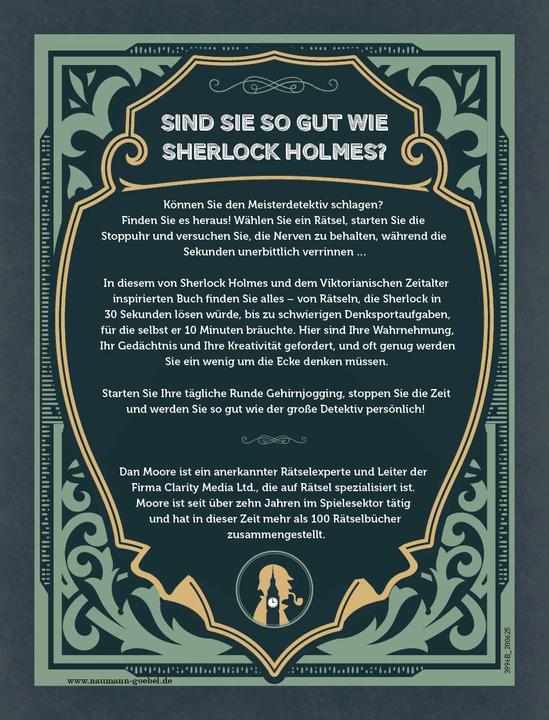 Produktbild Sherlock Holmes Logikrätsel gegen die Uhr (Deutsch, Dan Moore, Holger Möhlmann, 2022)