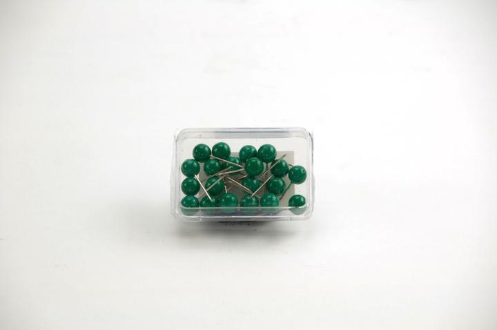 Actual product image Alco Map marking pin, 16 mm, dark green, tin with 20 pieces