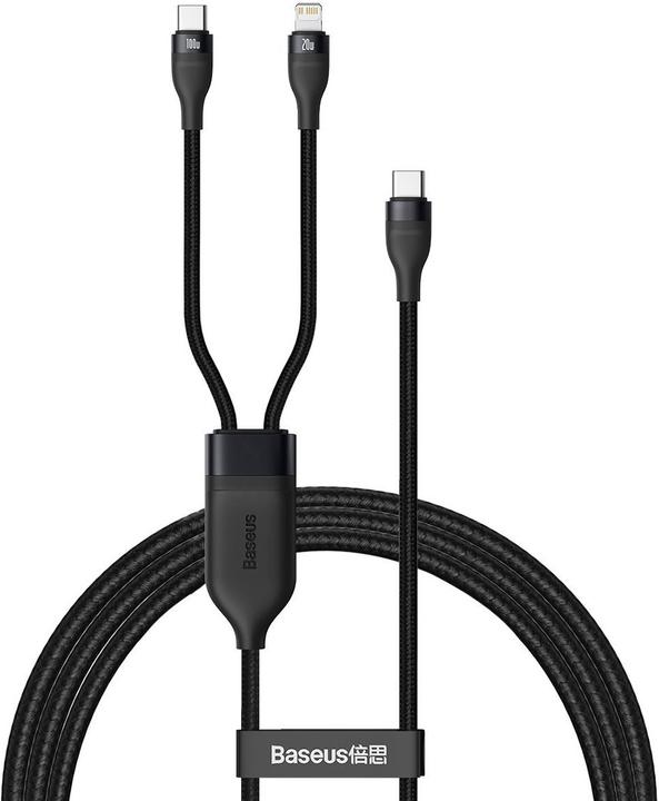 Actual product image Baseus 2in1 FastCharger Cable C to L+C, 1.2m (1.20 m, 100 W)