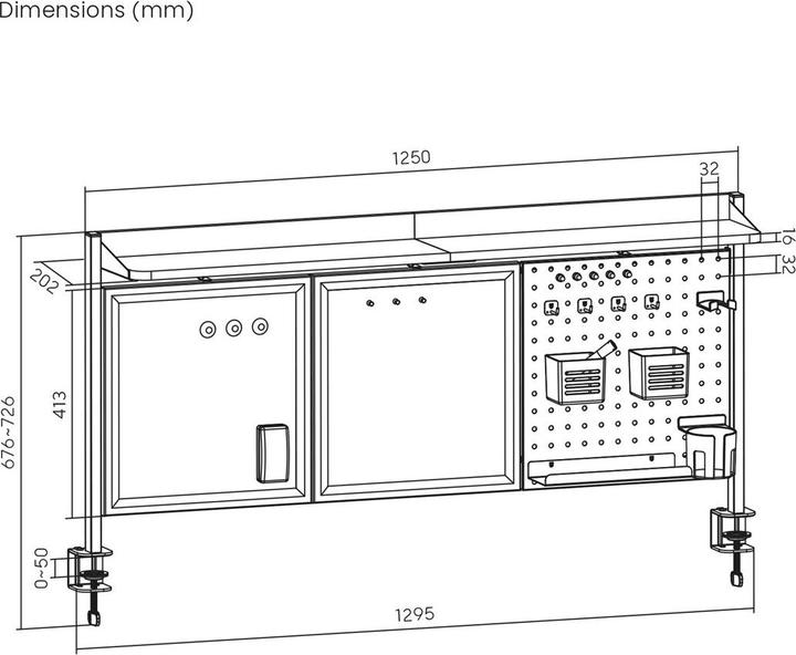 Produktbild Ergo Office Schreibtischtrennwand, ER-300W