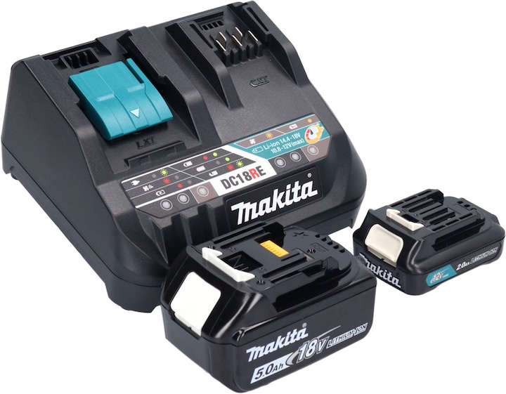 Produktbild Makita DF 333 DNX12 Akku Bohrschrauber 12 V 30 Nm + 1x Akku 2,0 Ah + 1x Akku 18 V 5,0 Ah + Ladegerät (Akkubetrieb)