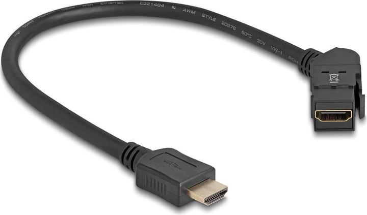 Image du produit Delock HDMI encastrable femelle à 45° vers HDMI mâle avec 3 (0.30 m)