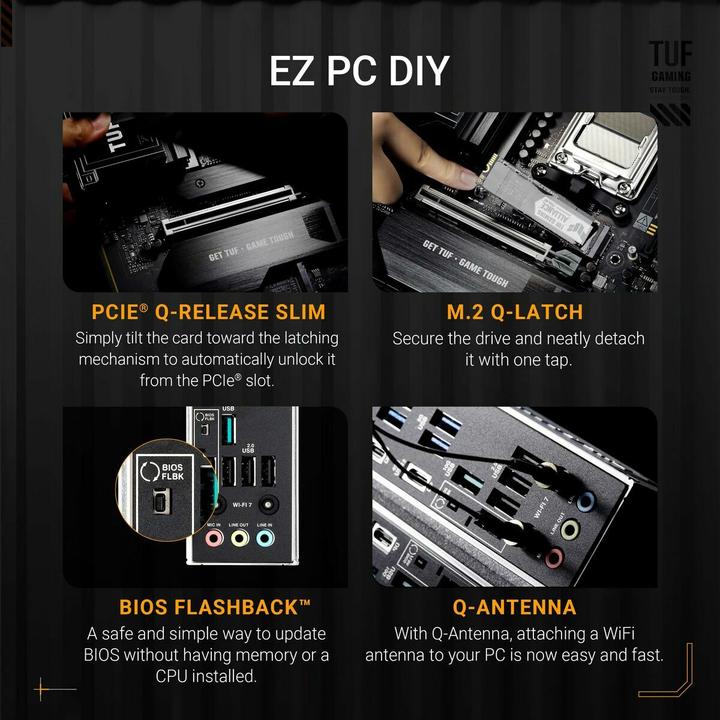 Produktbild ASUS TUF Gaming X870E-Plus WIFI7 (AM5, AMD X870E, ATX)