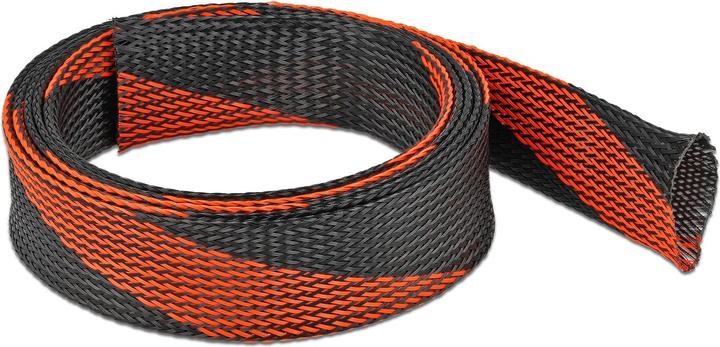 Actual product image Delock Braided hose stretchable 2 m x 38 mm black-red (Cable conduit, 200 cm)