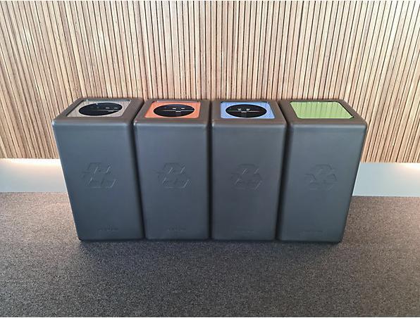 Actual product image ReinigungsBerater Waste separation system BrickBin organic waste bin black green 65 L integrated bag holder, made of (65 l)