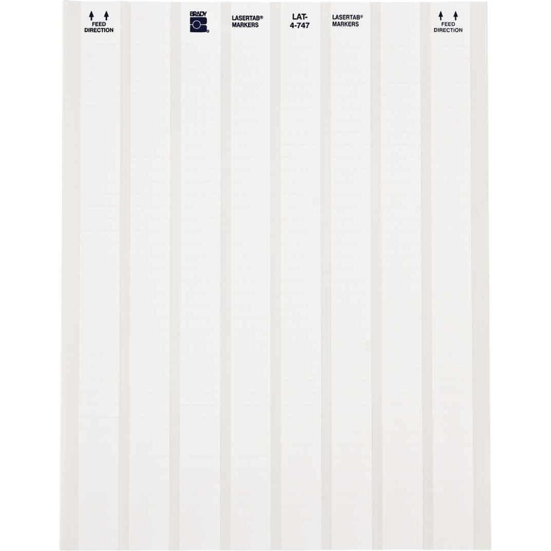 Brady, Etiketten, LAT-4-747-10, Polyester, Weiss, 20.32 x 6.35 mm, permanent, US-Letter, 8-bahnig (10.032 E.)