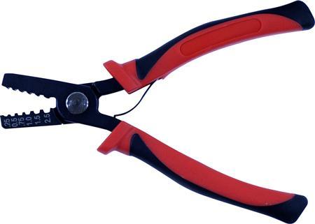 Actual product image Csdk SL Crimping pliers for tailpipes 0.25-2.5mm, trapezoidal crimp, with return spring, length 150mm