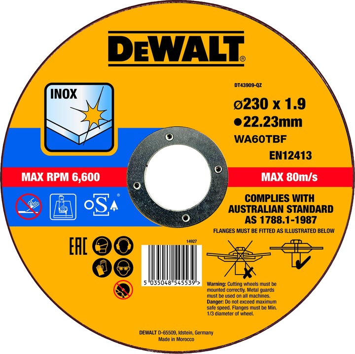 Actual product image DeWalt Cutoff wheel