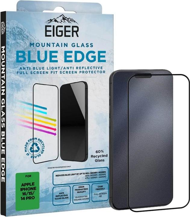 Actual product image Eiger Blue Edge (1 pcs., Apple iPhone 14 Pro, Apple iPhone 15, Apple iPhone 16)