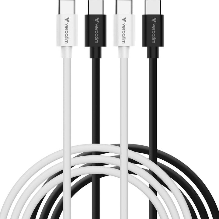 Produktbild Verbatim Kable Sync & Charge USC-C do C essentials 60W czarny / biały 2szt. 32391 (1 m, USB 2.0, 60 W)