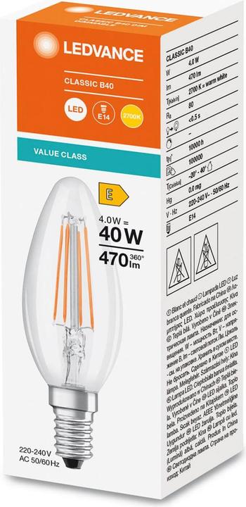 Produktbild Ledvance LED-Kerzenlampe (E14, 4 W, 470 lm, 1 x, E)