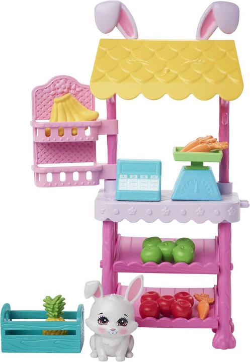 Produktbild Enchantimals City Tails Bauernmarkt Spielset mit Hasenmädchen Becker Bunny und über 35 Zubehörteilen und Accessoi