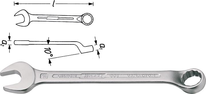 Actual product image HAZET Combination wrench 603-15 ∙ Outside 12-point profile ∙ 15 mm (15 mm)