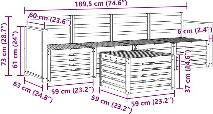 Produktbild vidaXL Outdoor-Sofa