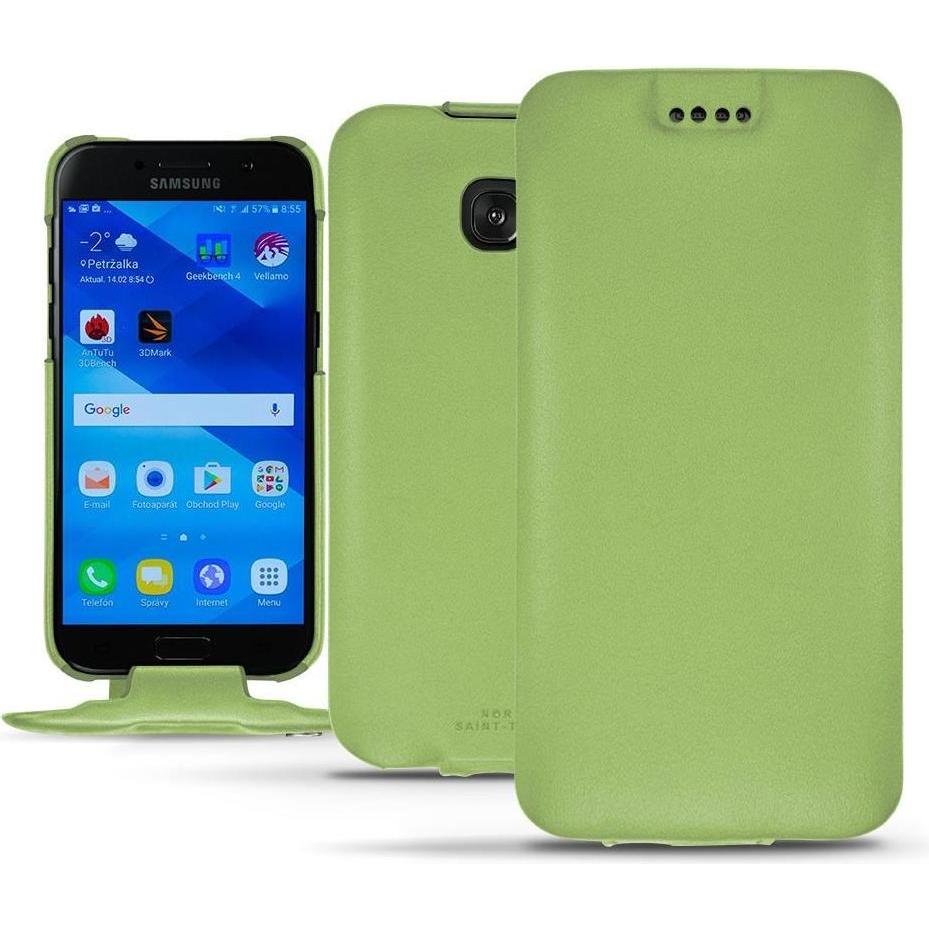 Noreve Lederschutzhülle vertikal (Samsung Galaxy A3 (2017)), Smartphone Hülle, Grün