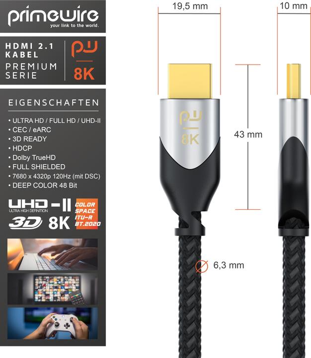 Produktbild Primewire HDMI – HDMI (5 m, HDMI, 2.1)