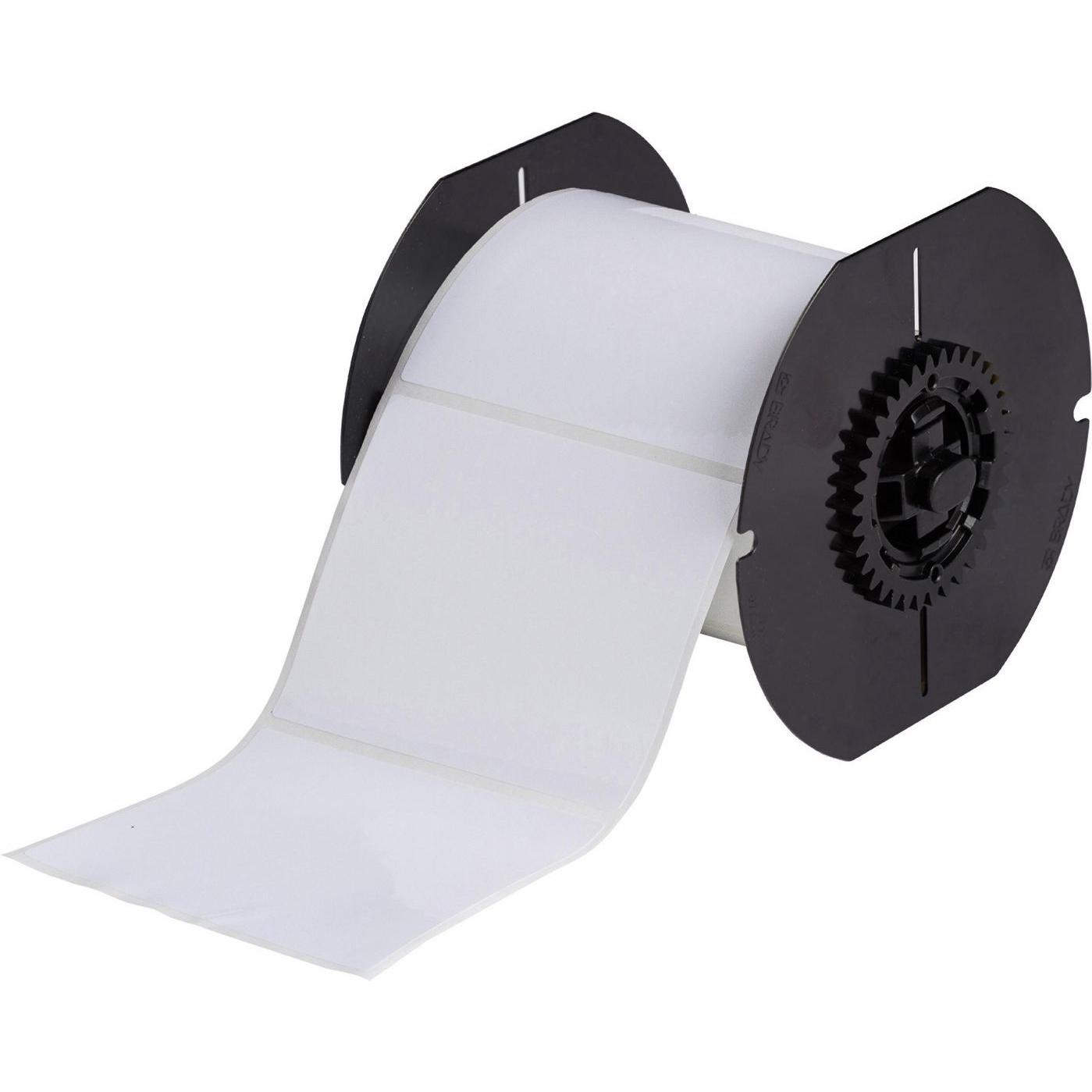 Brady, Etiketten, B33-76-483, Polyester, Weiss, glänzend, 101.60 x 76.20 mm, extrem stark haftend (500 E.)