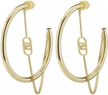 Immagine prodotto Liu Jo Gold Plated Hoop Earrings With Chain Lj2774