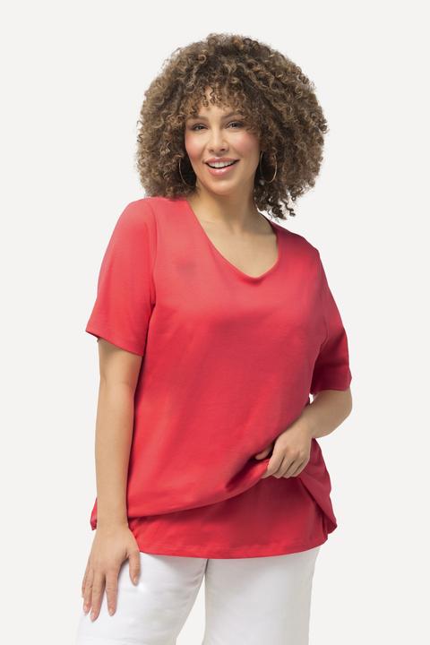 Produktbild Ulla Popken Shirt, doppellagige Vorderseite, Slim, Rundhals, Halbarm (56)